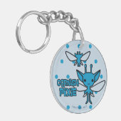 Cartoon Cornish Pixie Character Art Sleutelhanger (Voorkant Links)
