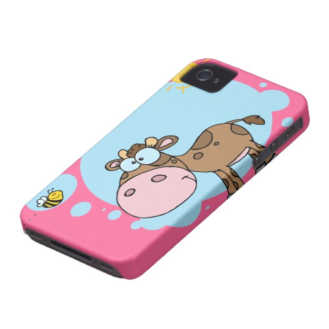 Cartoon Cow iPhone 4 Case (Onderkant)