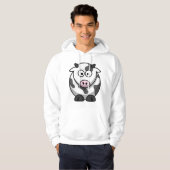 Cartoon Cow Mens Sweat - shirt à capuche (Devant entier)