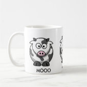 Cartoon Cow MOOO (3x rond) Koffiemok (Links)