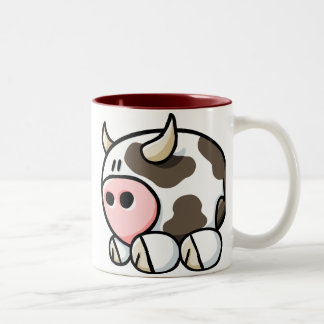 Cartoon Cow Tweekleurige Koffiemok