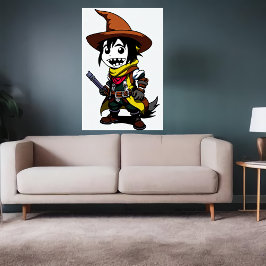 Cartoon cowboy heks | AI Art Poster