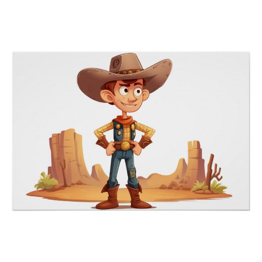 Cartoon Cowboy Perfect Poster (Voorkant)