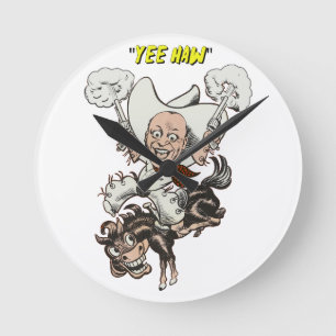 Cartoon cowboy-sportpistolen ronde klok