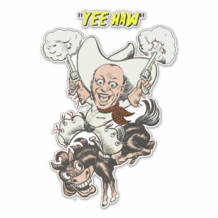 Cartoon cowboy-sportpistolen sticker