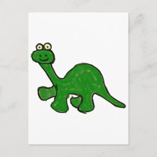 Cartoon Crayon Brontosaurus Collectie Briefkaart