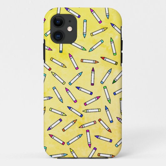 Cartoon Crayon Pattern Case-Mate iPhone Case (Achterkant)