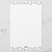 Cartoon Crayon Pattern Decoratief Lijst Briefpapier (Achterkant)