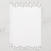 Cartoon Crayon Pattern Decoratief Lijst Briefpapier (Voorkant / Achterkant)