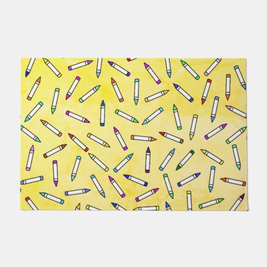 Cartoon Crayon Pattern Deurmat (Voorkant)