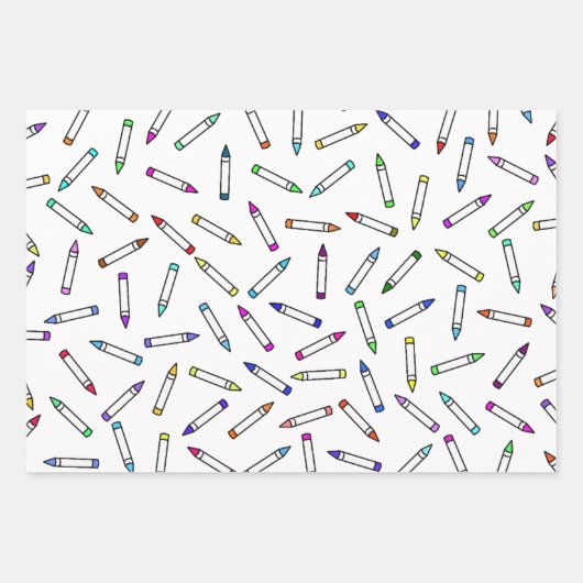 Cartoon Crayon Pattern Inpakpapier Vel (Voorkant 2)