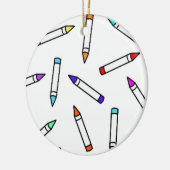 Cartoon Crayon Pattern Keramisch Ornament (Links)