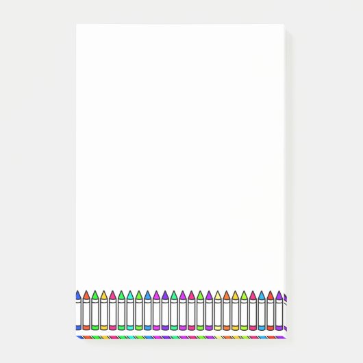 Cartoon Crayon Pattern Post-it® Notes (Voorkant)