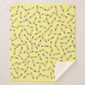 Cartoon Crayon Pattern Sherpa Deken (Voorkant)