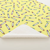 Cartoon Crayon Pattern Sherpa Deken (3/4)