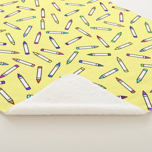 Cartoon Crayon Pattern Sherpa Deken (3/4)