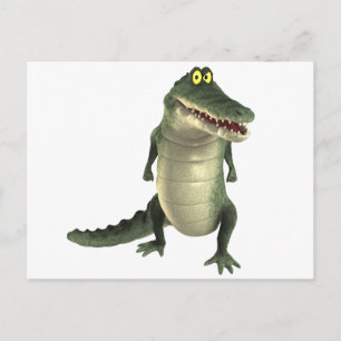 Cartoon Crocodile Briefkaart