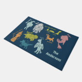 Cartoon Cryptids Cryptozoology Guide Gepersonalise Deurmat (Schuin)