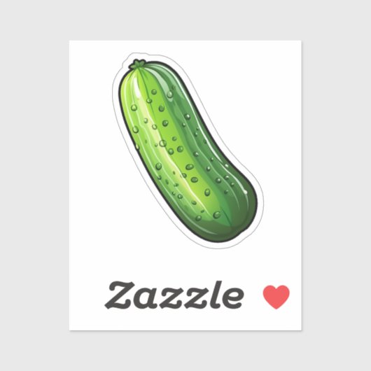 Cartoon cucumber sticker (Vel)
