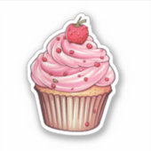 Cartoon cupcake illustratie sticker (Voorkant)