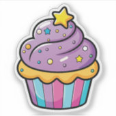 Cartoon Cupcake Sticker (Voorkant)