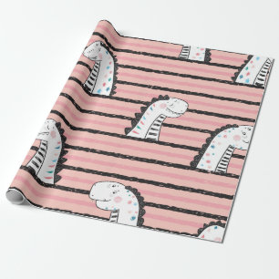 Cartoon Cute Dinosaurus naadloos patroon. C Cadeaupapier