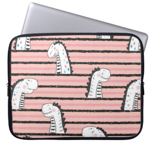 Cartoon Cute Dinosaurus naadloos patroon. C Laptop Sleeve