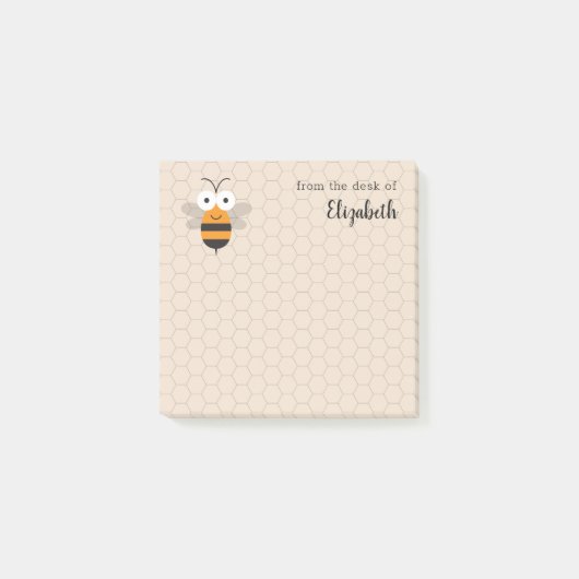 Cartoon Cute Funny Honey Bee Honeycomb Post-it® Notes (Voorkant)