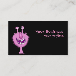 Cartoon Cute Pink Monster Visitekaartjes Sjabloon
