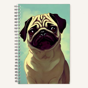 Cartoon Cutest Schattige Pug Puppy voor honden Notitieboek