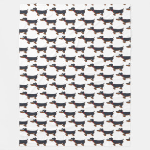 Cartoon Dachshund Dog Fleece Blanket Deken