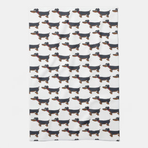 Cartoon Dachshund Dog Kitchen Towel Theedoek