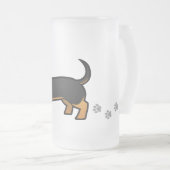 Cartoon Dachshund (gladde jas) Matglas Bierpul (Voorkant rechts)