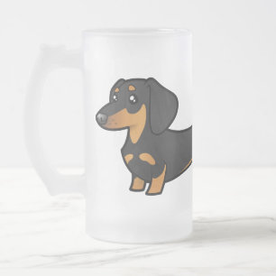 Cartoon Dachshund (gladde jas) Matglas Bierpul