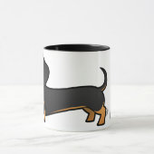 Cartoon Dachshund (gladde jas) Mok (Midden)