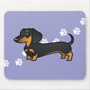 Cartoon Dachshund (gladde jas) Muismat