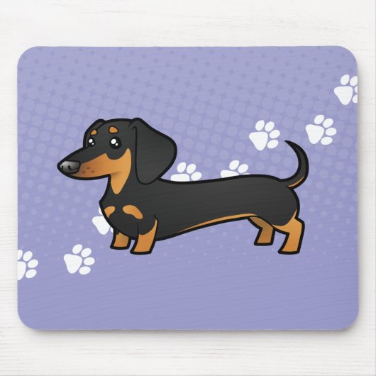 Cartoon Dachshund (gladde jas) Muismat (Voorkant)