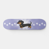 Cartoon Dachshund (gladde jas) Skateboard (Horizontaal)