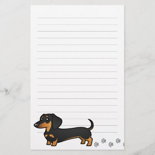 Cartoon Dachshund (gladde vacht) Briefpapier (Voorkant)
