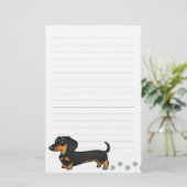 Cartoon Dachshund (gladde vacht) Briefpapier (Staand voorkant)