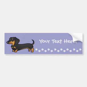 Cartoon Dachshund (gladde vacht) Bumpersticker