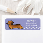 Cartoon Dachshund (longhair) Etiket (Insitu)