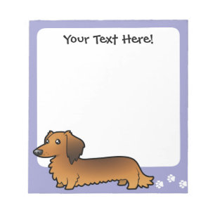 Cartoon Dachshund (longhair) Notitieblok