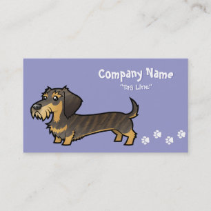Cartoon Dachshund (wirehair) Visitekaartje