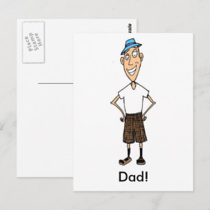 Cartoon Dad Vaderdag Briefkaart