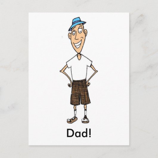 Cartoon Dad Vaderdag Briefkaart (Voorkant)