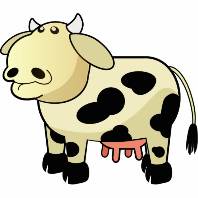 Cartoon Dairy Koe Sleutelhanger Fotobeeldje Sleutelhanger (Voorkant)