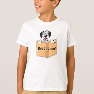 Cartoon DalmatianDog en boek Lezen Aangepaste Kind T-shirt