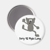Cartoon Dancing Cat Magneet (Voorkant / Achterkant)