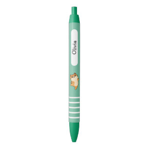 Cartoon Dancing Oranje Cat, Custom, Groen Zwarte Inkt Pen